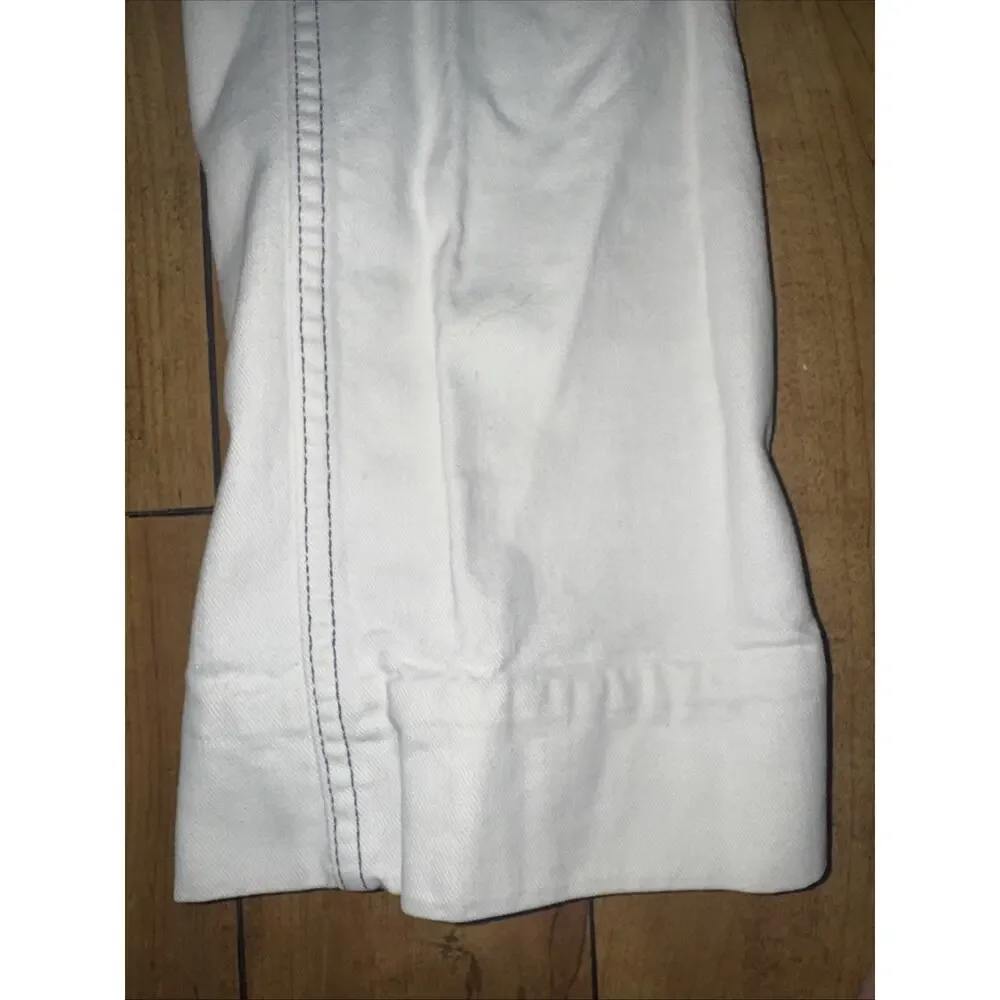 Levi’s Black Gold Tab Big E White Fatigue Cargo Pants With Blue Stitching 30x30